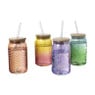 Mason jar iriserend - roze - ø7.5x14 cm