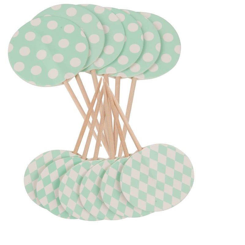 Prikkertjes pastelkleuren - mint groen - set van 12