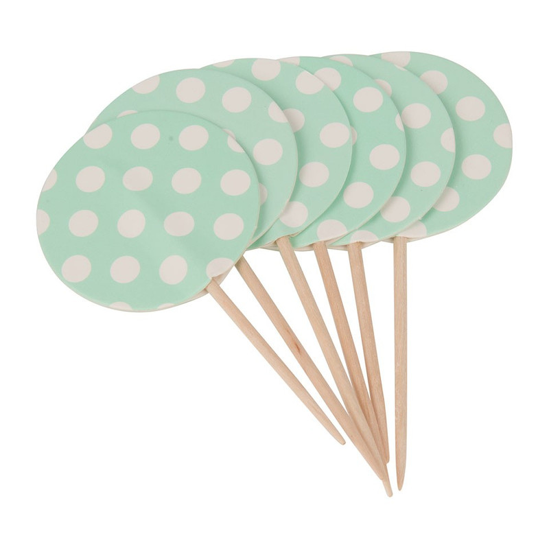 Prikkertjes pastelkleuren - mint groen - set van 12