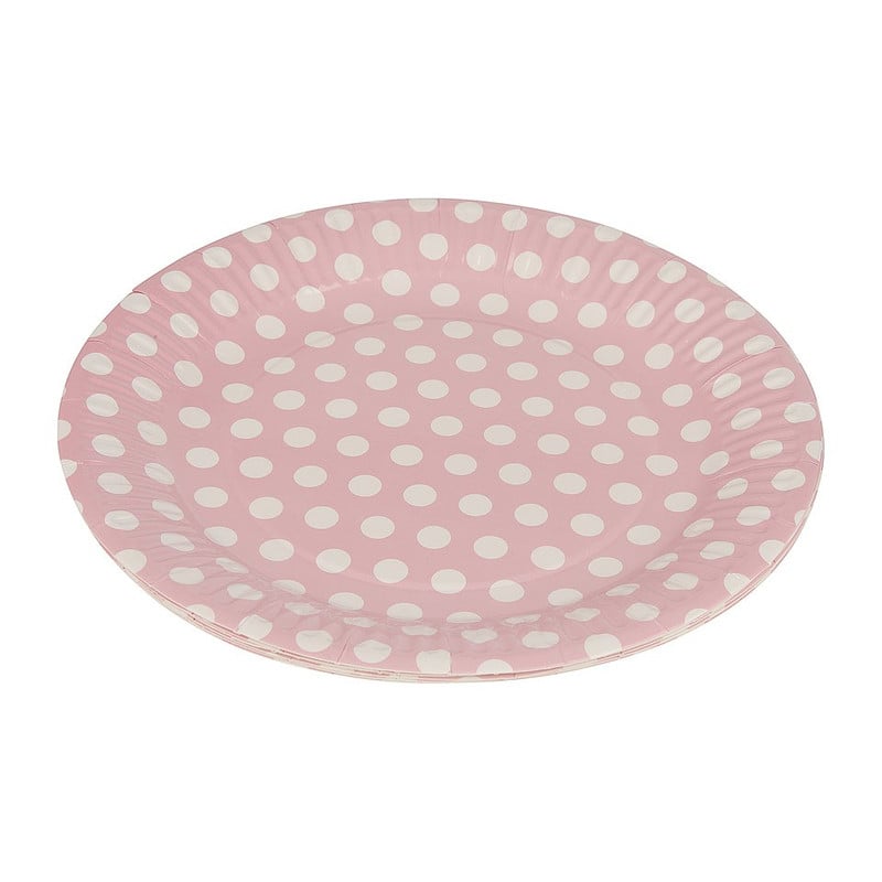 Bordjes pastelkleuren 22 cm - roze - set van 8