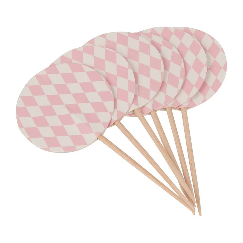 Prikkertjes pastelkleuren - roze - set van 12