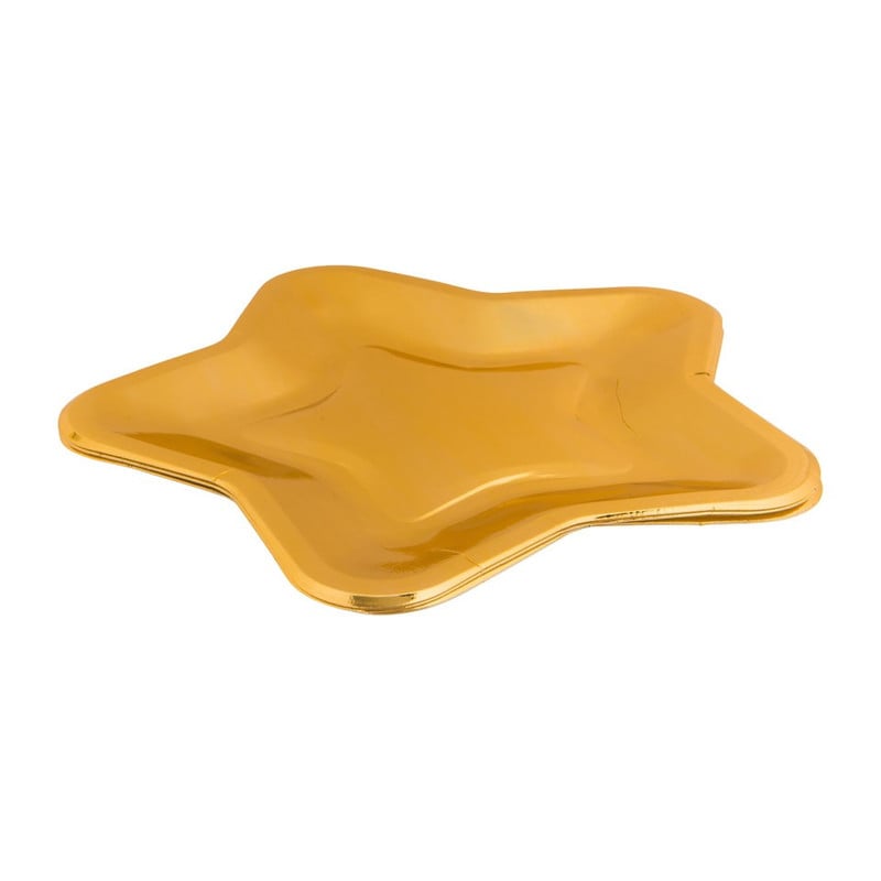 Bordje stervorm - goud - set van 6