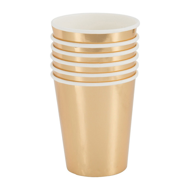 Beker - goud - 6 stuks