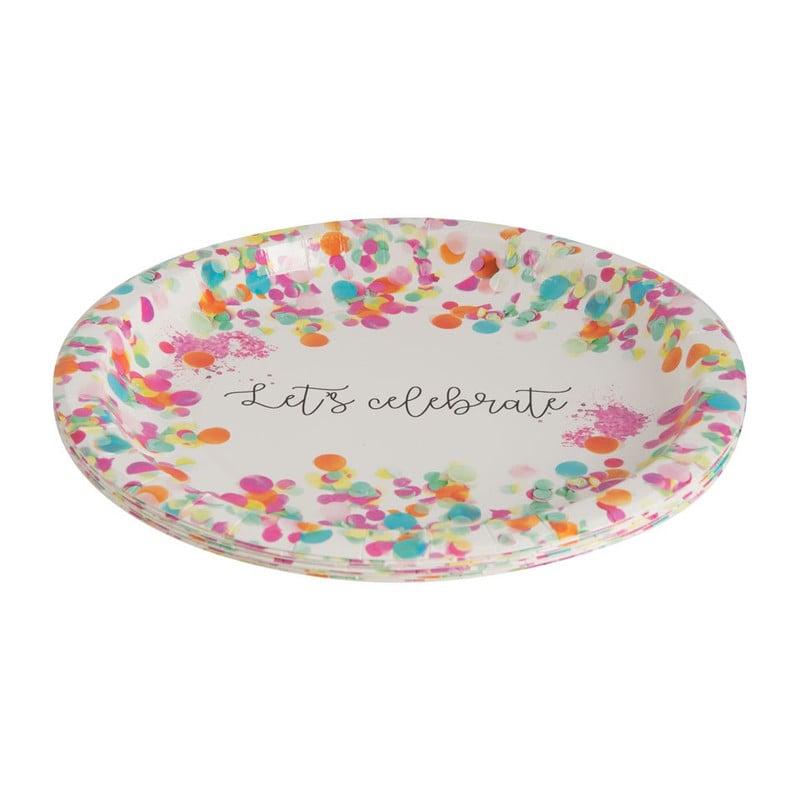 Bord let's celebrate - 23 cm - set van 8