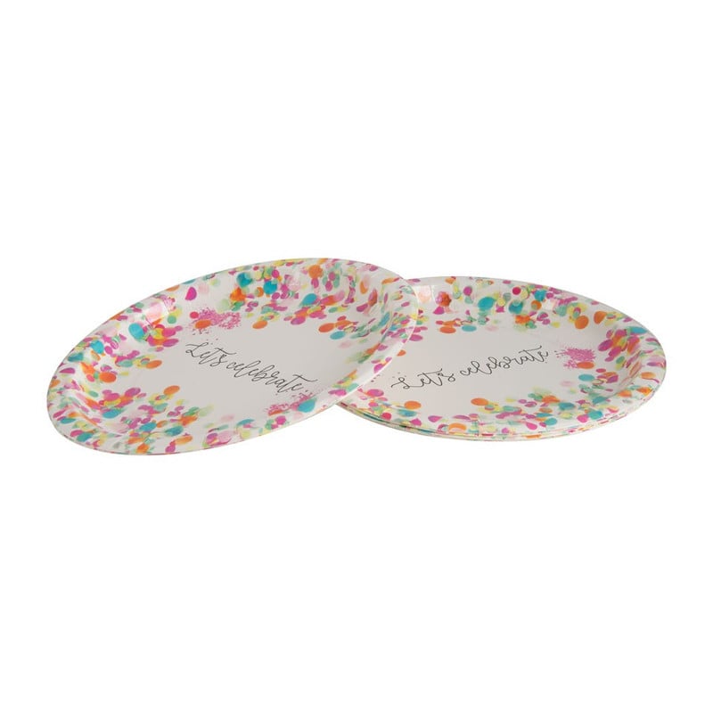 Bord let's celebrate - 23 cm - set van 8