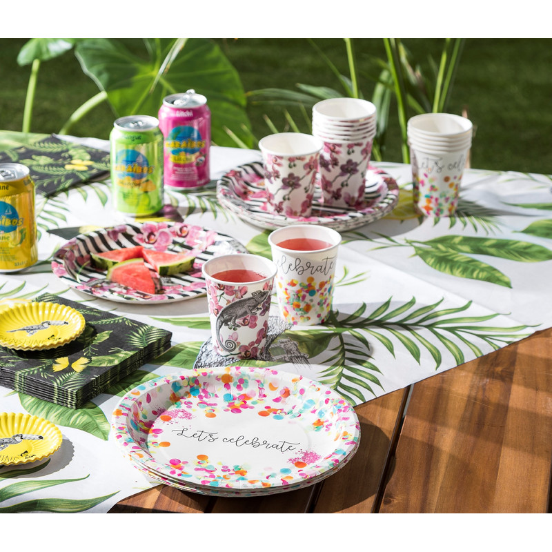 Bord let's celebrate - 23 cm - set van 8