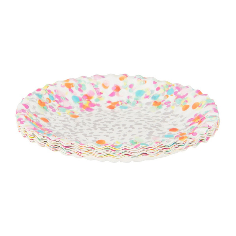 Bord let's celebrate - 10 cm - set van 8