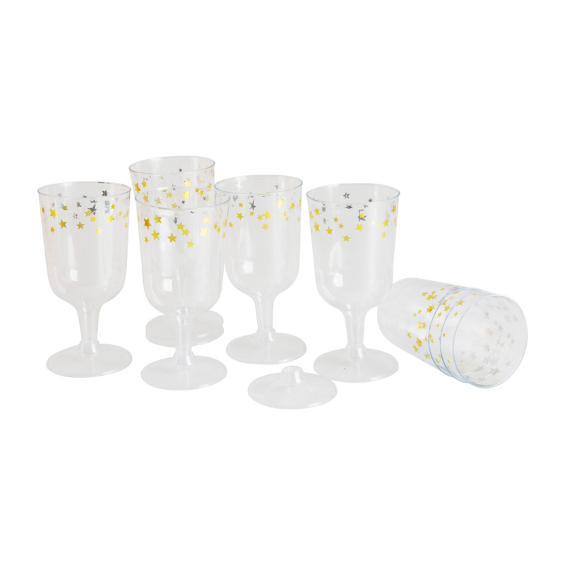 Disposable wijnglas sterren - 8 stuks