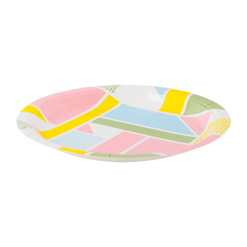 Bord Colour Blocking - 18 cm -  set van 8