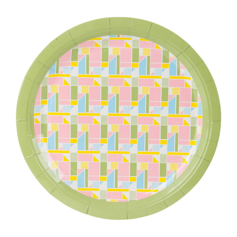 Bord colour blocking - 23 cm - set van 8