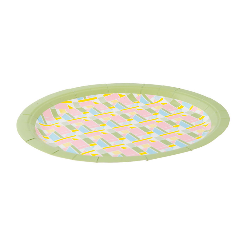 Bord colour blocking - 23 cm - set van 8