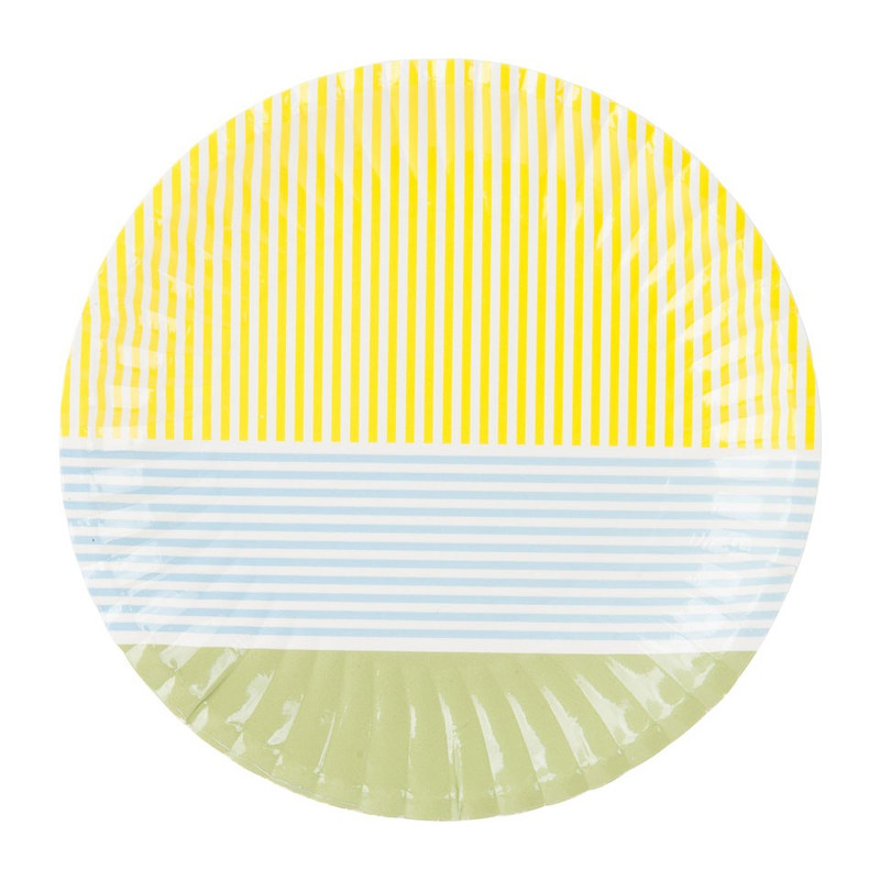 Bord colour blocking - 10 cm - set van 8