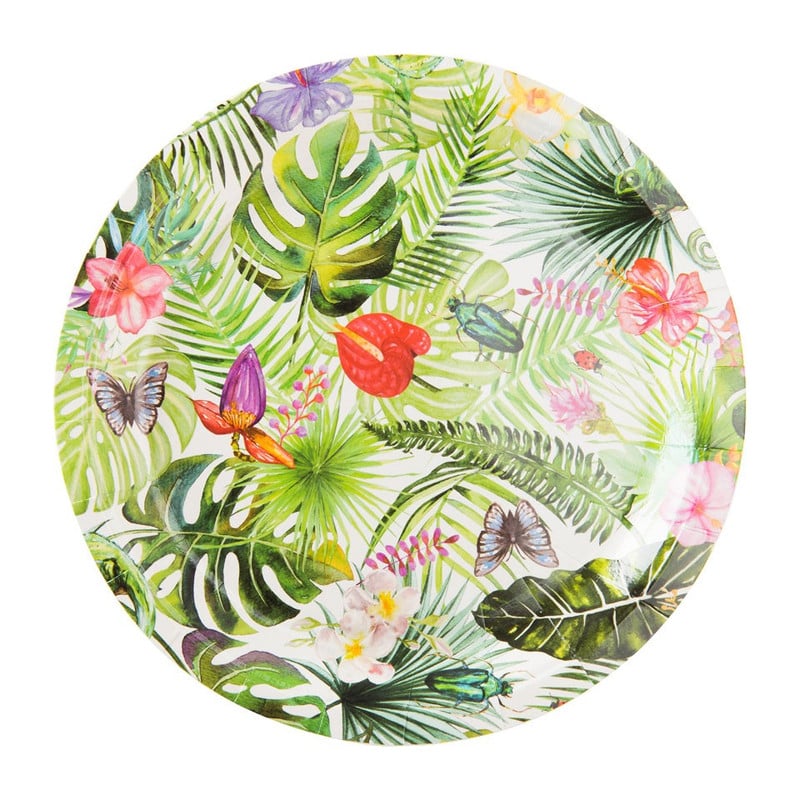 Bord tropical garden - 23 cm - set van 8  