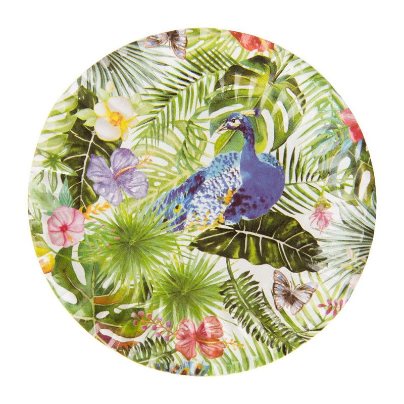Bord tropical garden - 10 cm - set van 8 