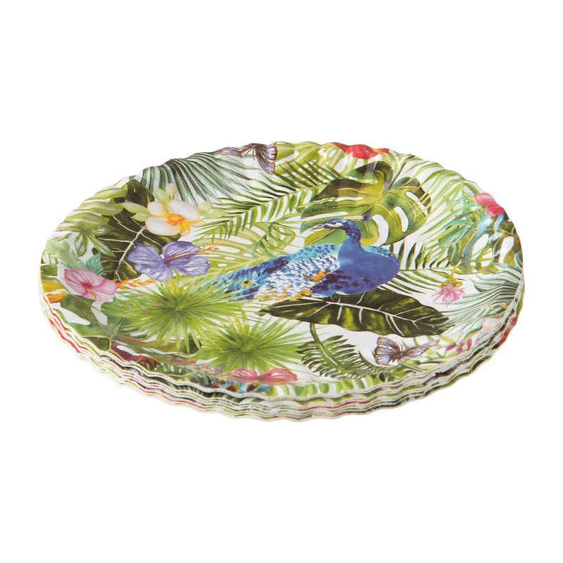 Bord tropical garden - 10 cm - set van 8 