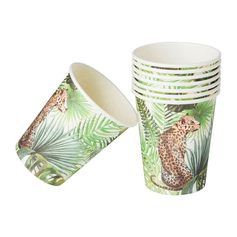 Beker tropical garden - tijger - set van 8