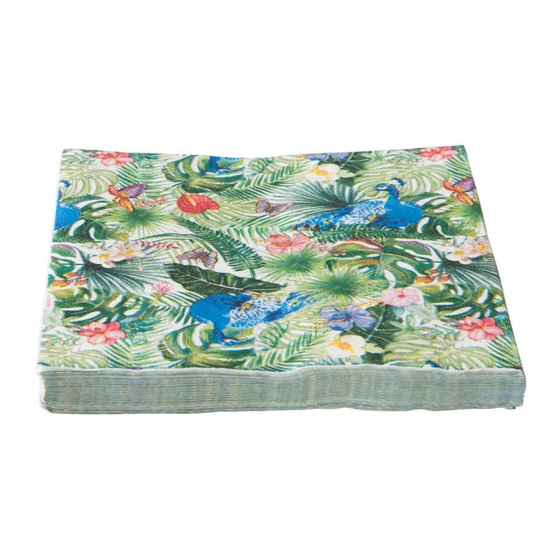 Servetten tropical garden - 12.5 cm - set van 16