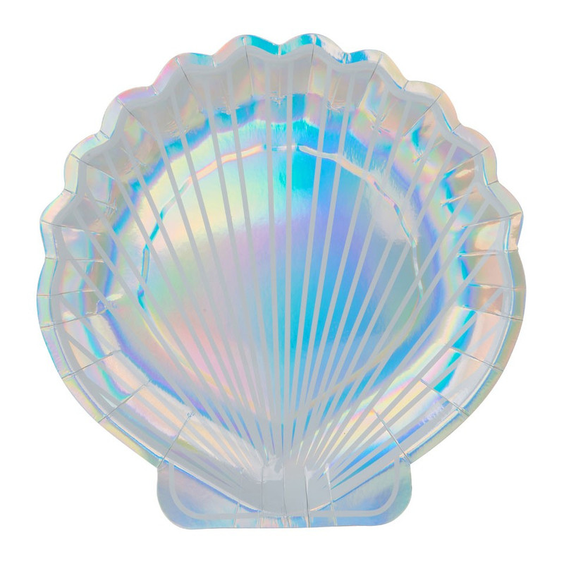 Bord schelp - 23 cm - set van 8