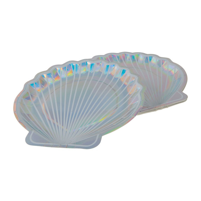 Bord schelp - 23 cm - set van 8