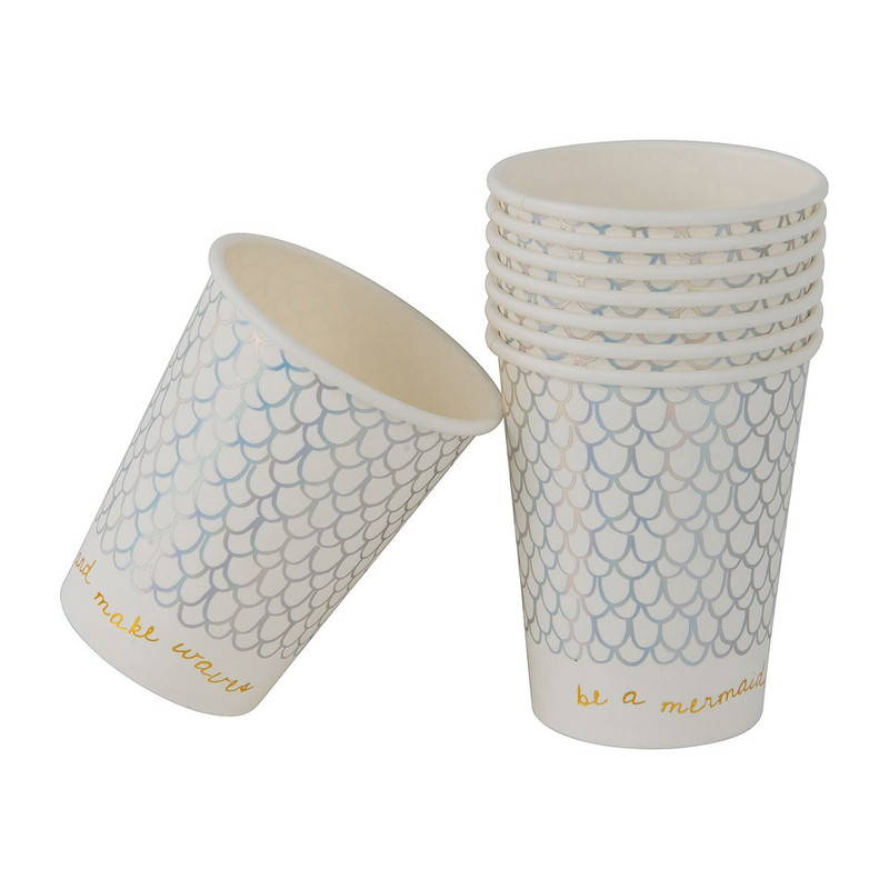 Beker mermaid - set van 8