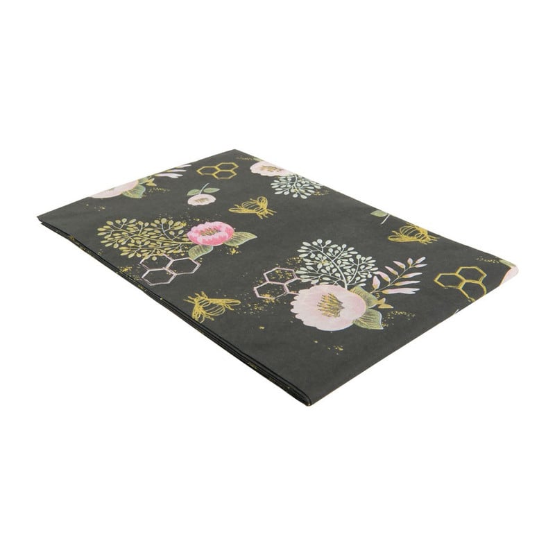 Tafelkleed heritage - zwart - 136x228 cm