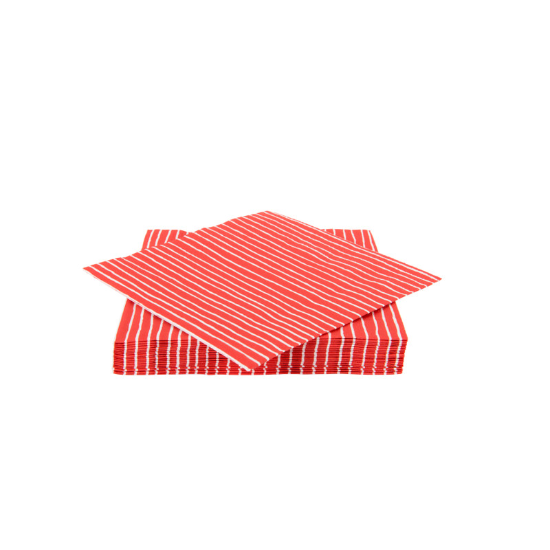 Servetten rood gestreept - 33 cm - 20 stuks
