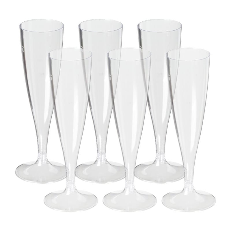 Champagneglas kunststof - 100 ml - set van 6