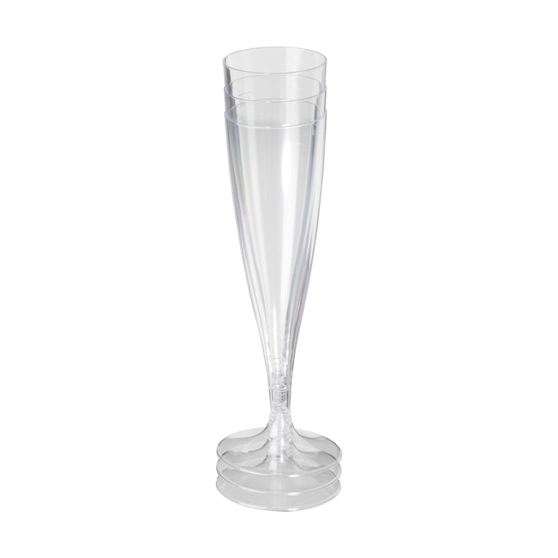 Champagneglas kunststof - 100 ml - set van 6
