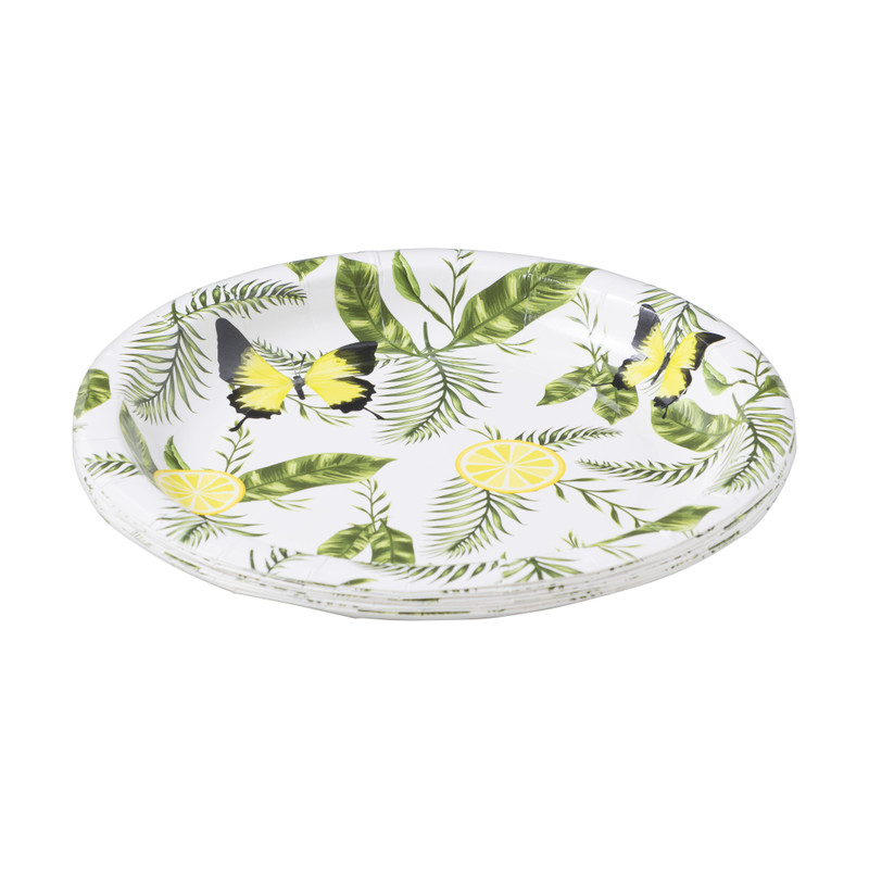 Wegwerpbordjes klein orchidee - set van 8