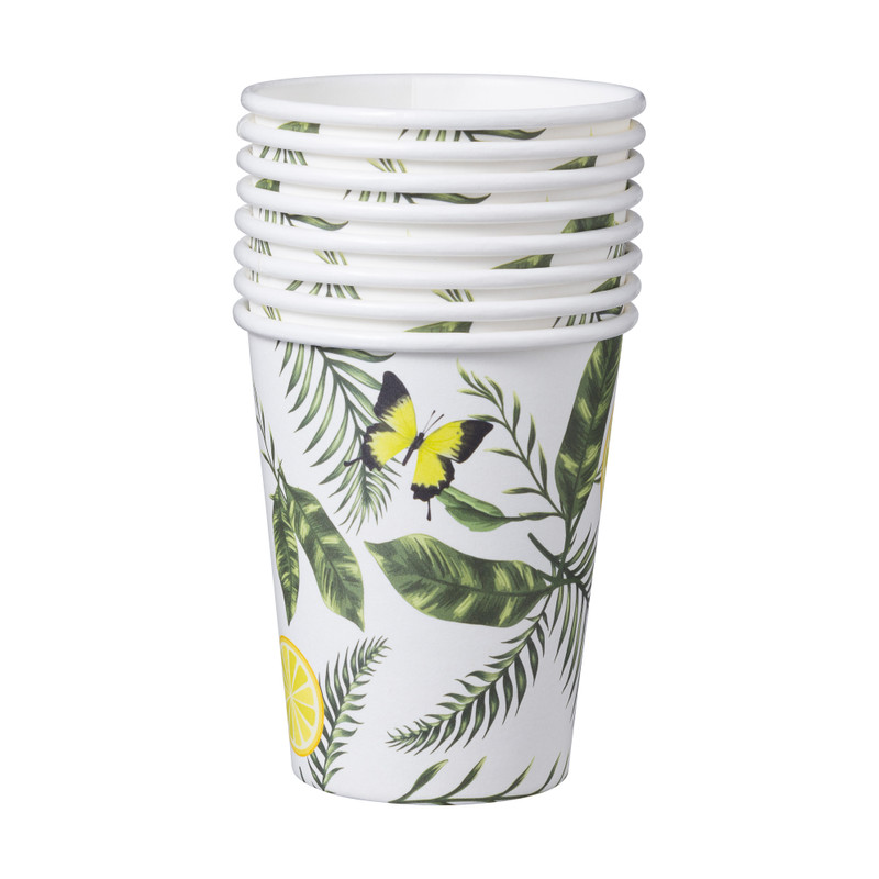 Wegwerpbekers orchidee bloem - set van 8