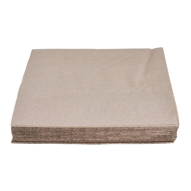 Servetten beige - set van 20 - 16,5x16,5 cm