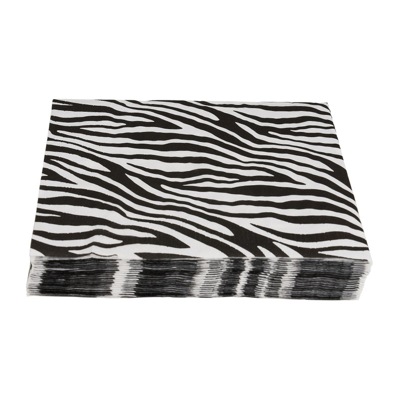 Servetten zebra - set van 20 - 16,5x16,5 cm 