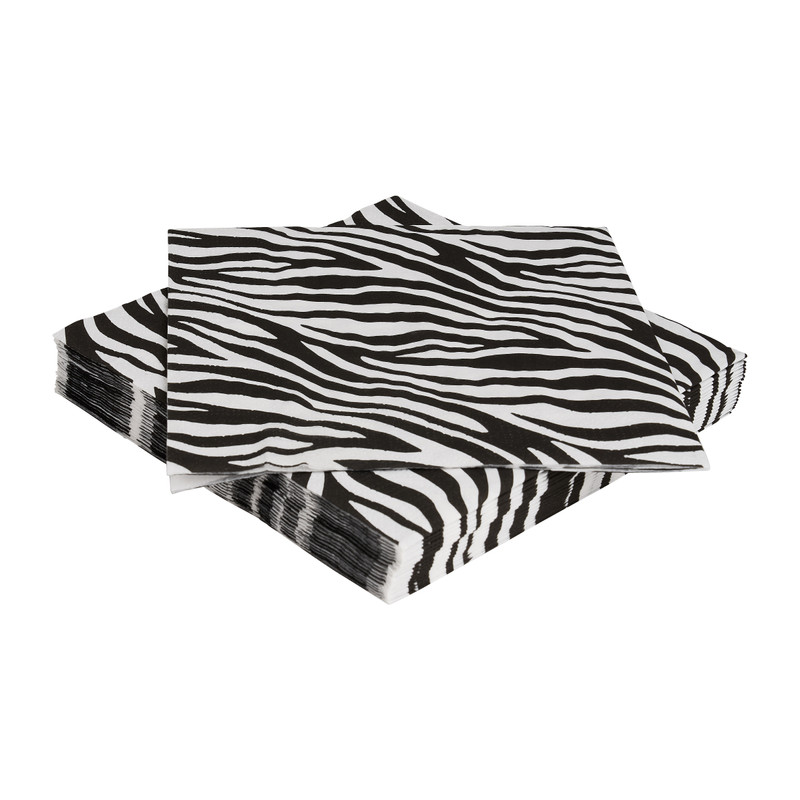 Servetten zebra - set van 20 - 16,5x16,5 cm 