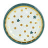 Bord - ⌀18 cm -  groen/goud - set van 8