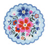 Bord floral - ⌀18 cm - set van 8