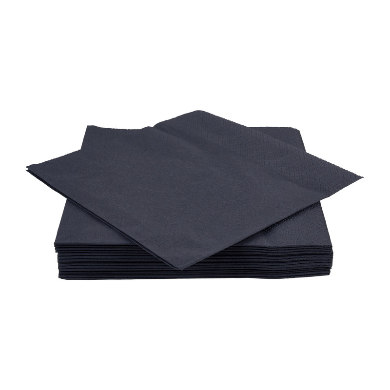 Servetten zwart - set van 20 - 33x33 cm