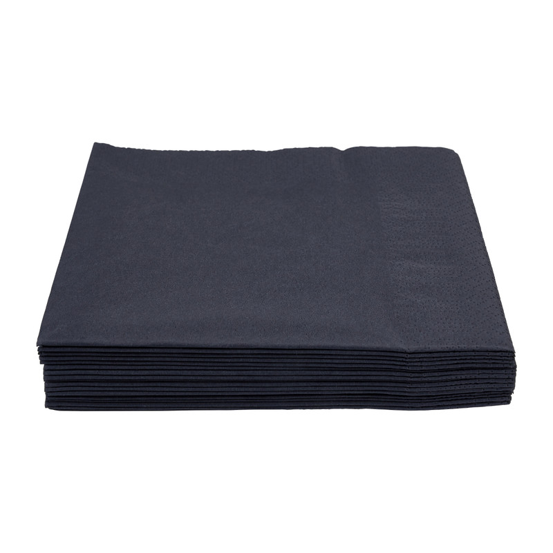 Servetten zwart - set van 20 - 33x33 cm