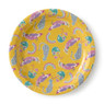 Bord kaketoe/leopard - ⌀18 cm - set van 8