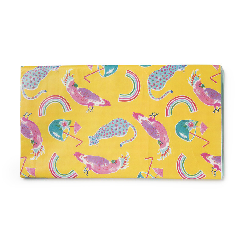Tafelkleed funky summer - geel/roze - 138x220 cm