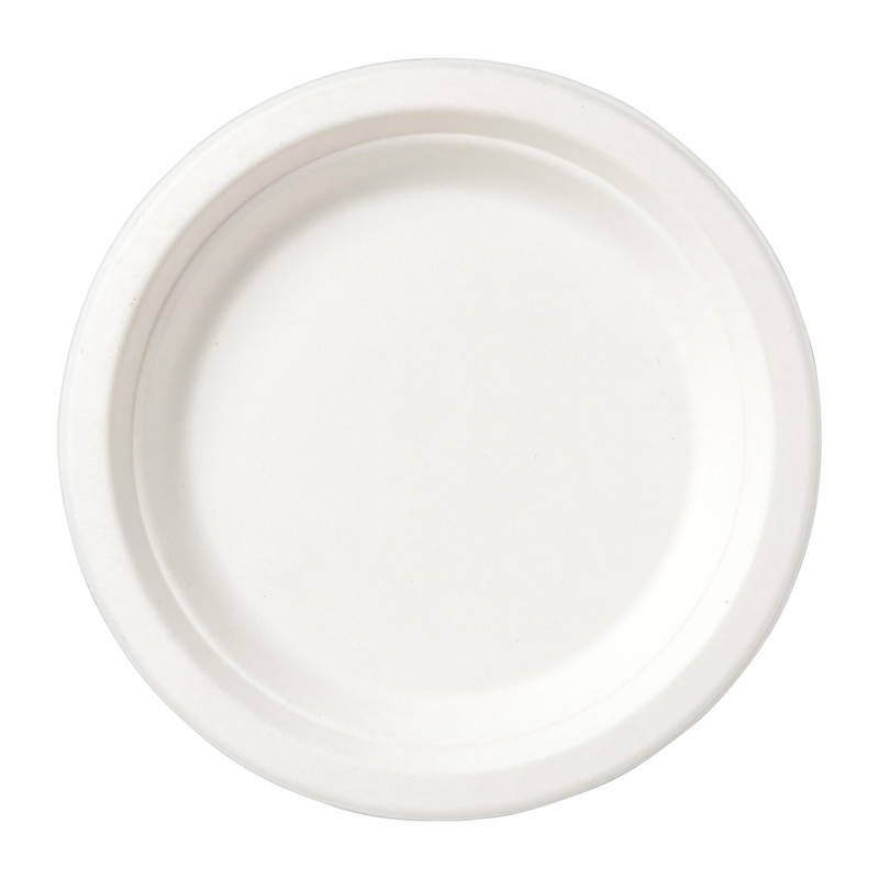Bord bagasse - set van 8 - ⌀18 cm