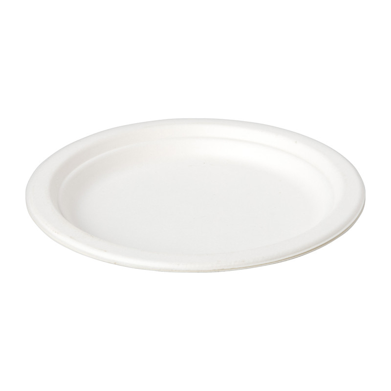 Bord bagasse - set van 8 - ⌀18 cm