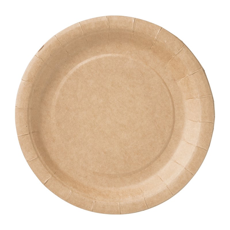 Papieren bordjes kraft - ⌀18.5 cm - set van 10