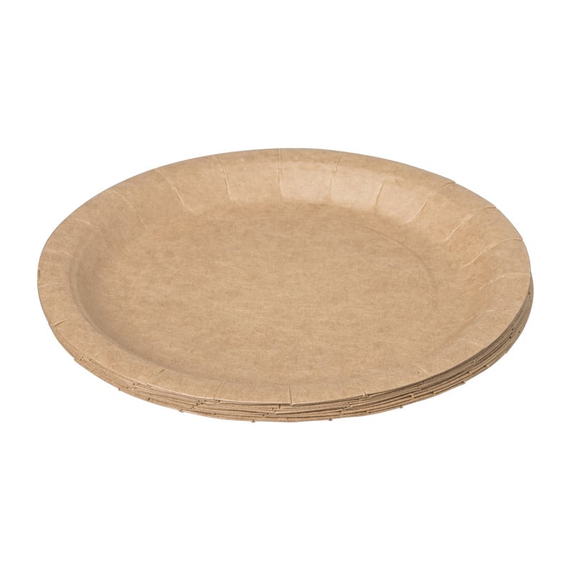 Papieren bordjes kraft - ⌀18.5 cm - set van 10