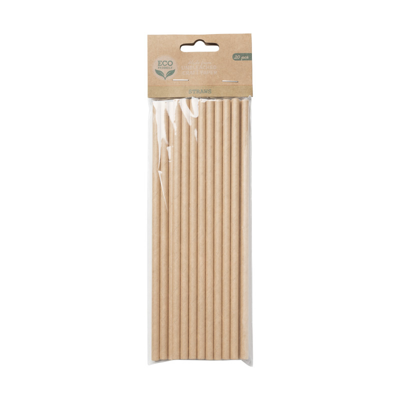 Rietjes kraft papier - set van 20 