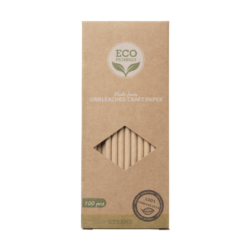 Rietjes kraft papier - set van 100
