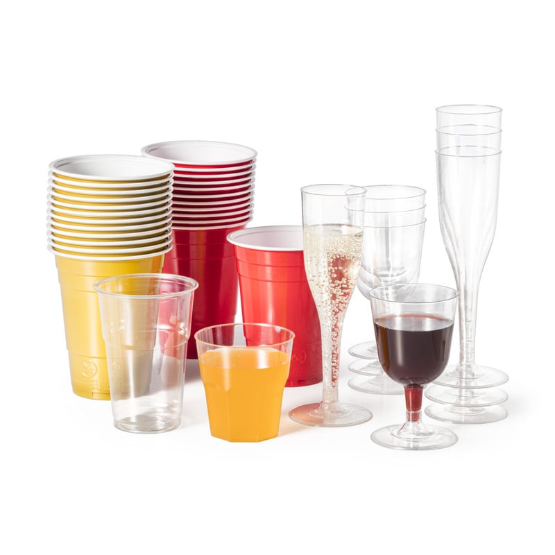 Plastic bierglazen - 250 ml - set van 12