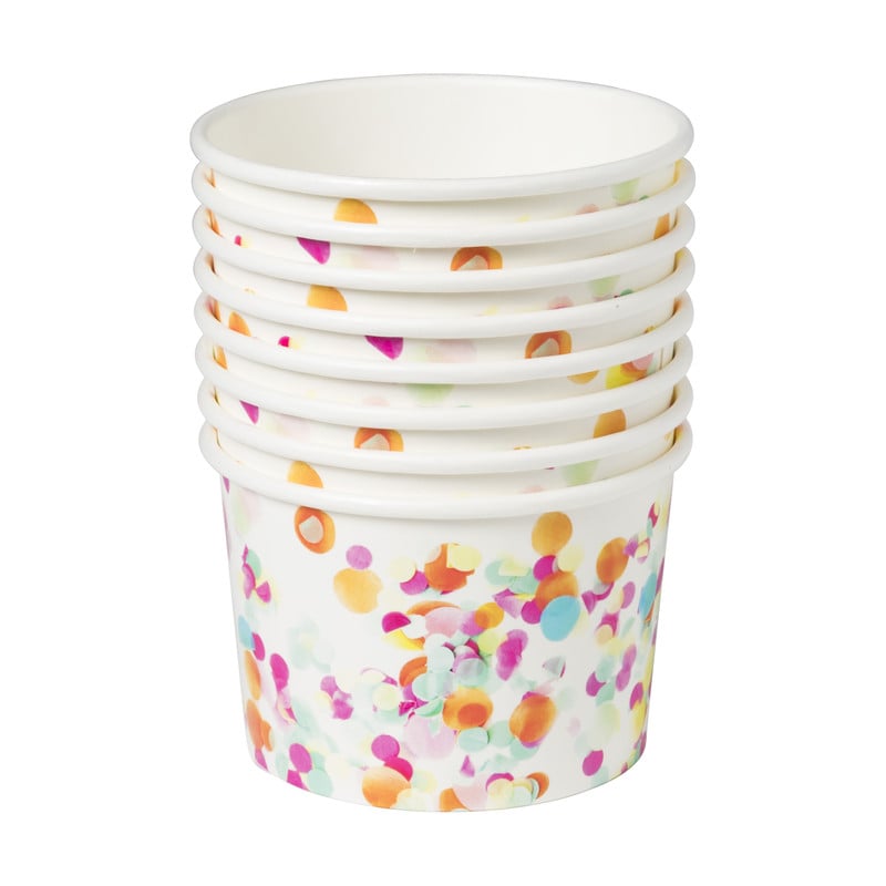 Papieren snackbakjes - confetti -  set van 8