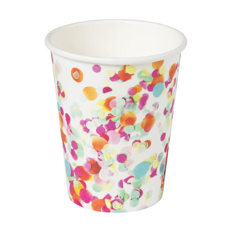 Papieren bekers - confetti -  set van 8