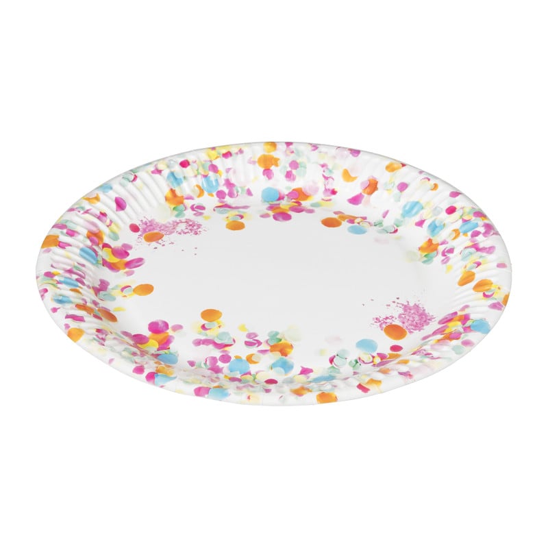 Bord Confetti - set van 8 - ø23 cm