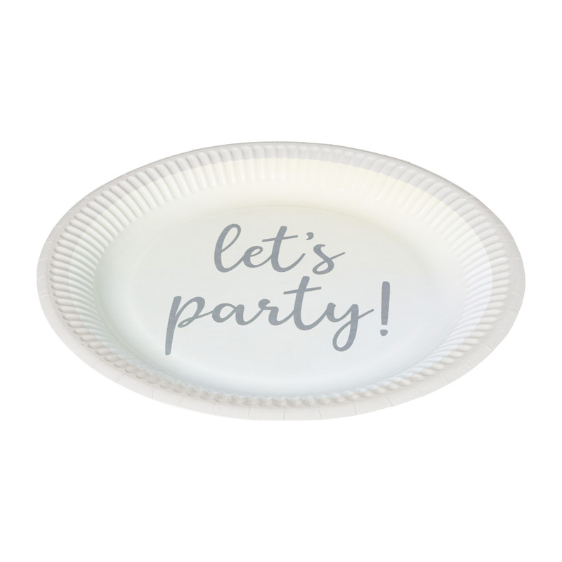 Bord Let's Party - set van 8 - ø23 cm